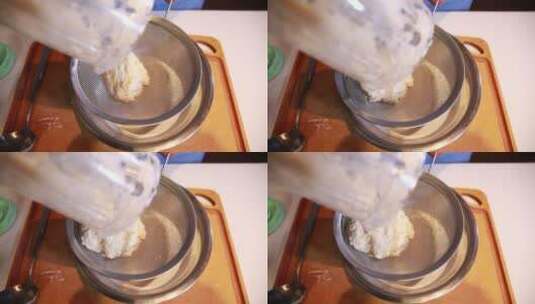 豆浆机榨汁机料理机过滤豆浆高清在线视频素材下载