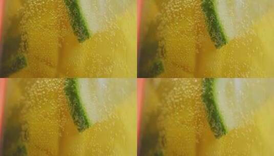 柠檬气泡水的特写高清在线视频素材下载