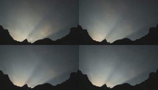 山中夜晚的星空延时高清在线视频素材下载