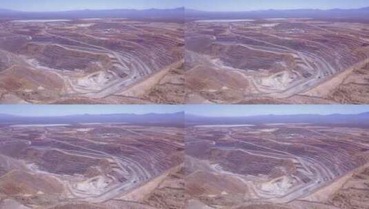 沙漠中巨大的露天矿高清在线视频素材下载