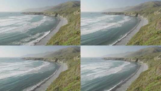 沙滩上海浪破碎高清在线视频素材下载