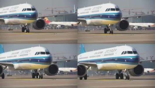 航空器A320滑行转弯高清在线视频素材下载