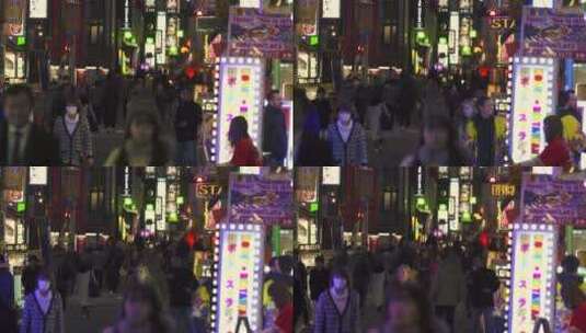 夜晚日本街头特写镜头高清在线视频素材下载