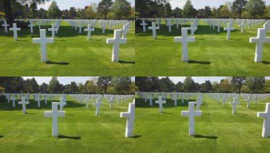 纪念第二次世界大战的美国公墓高清在线视频素材下载
