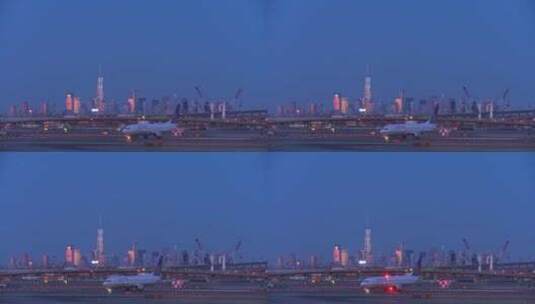 黄昏时分的机场高清在线视频素材下载