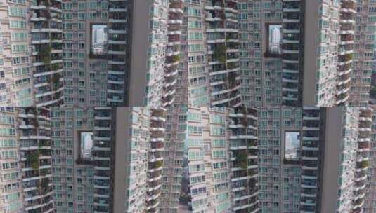 4k深圳一个小区带空洞的高楼设计高清在线视频素材下载
