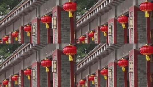 春节里悬挂的灯笼高清在线视频素材下载