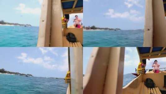 巴厘岛出海浮潜的游客高清在线视频素材下载