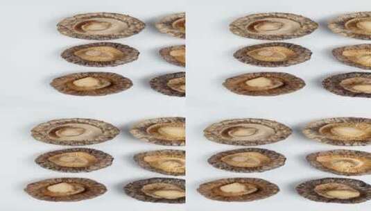 香菇干货菌类食品4k视频平移镜头高清在线视频素材下载