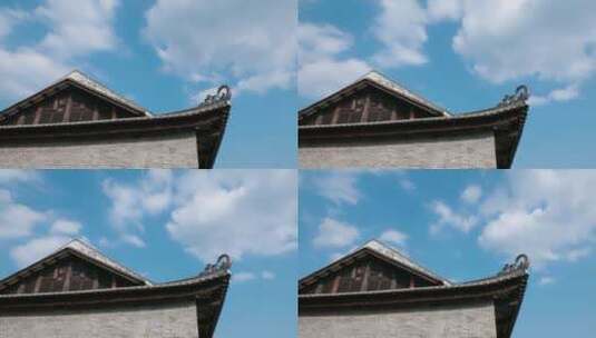 中式古代建筑屋顶延时摄影高清在线视频素材下载