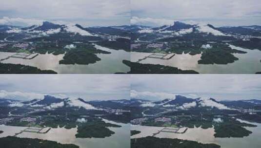 【航拍】深圳梧桐山水库雨后云海高清在线视频素材下载