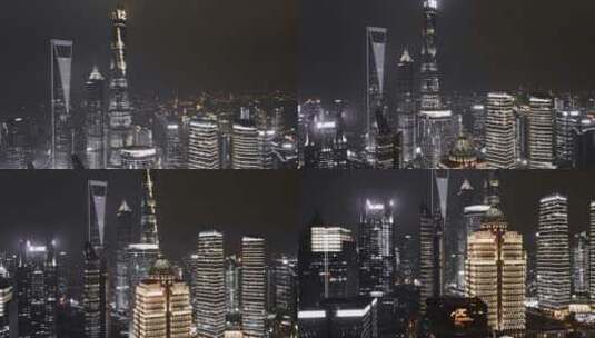 上海中心大厦夜景延时航拍高清在线视频素材下载