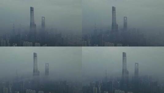 上海中心大厦航拍高清在线视频素材下载