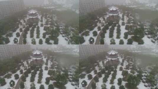 衢州银湖山庄雪景高清在线视频素材下载