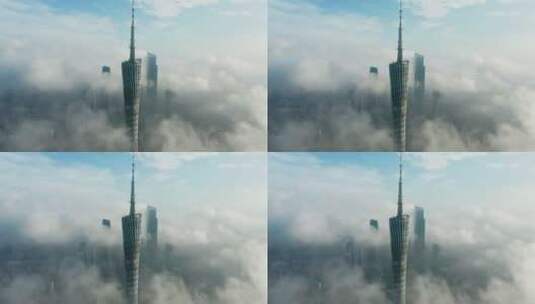 广州塔大气蓝天云海-14高清在线视频素材下载