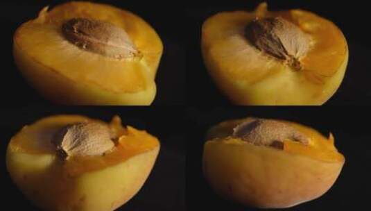 白杏杏核黄桃夏季水果高清在线视频素材下载