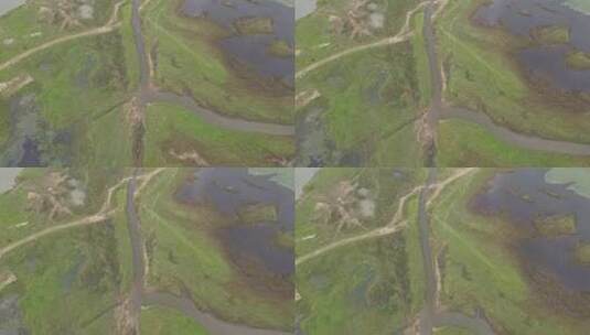 湖南汨罗市国家湿地公园航拍高清在线视频素材下载