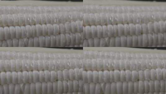 白玉米粒微距特写旋转展示LOG高清在线视频素材下载