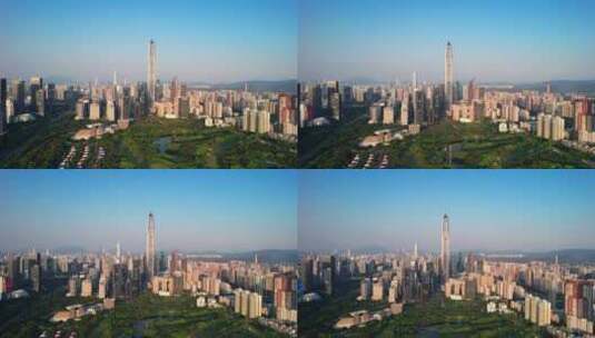 广东深圳福田CBD平安中心城市风光航拍素材高清在线视频素材下载