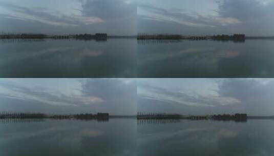武汉东湖清河桥清晨天空湖水高清在线视频素材下载