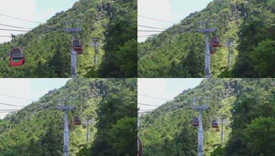 景区缆车索道观光缆车特写山上风景旅游景点高清在线视频素材下载
