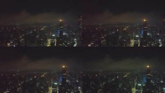 广州珠江新城市夜景航拍高清在线视频素材下载