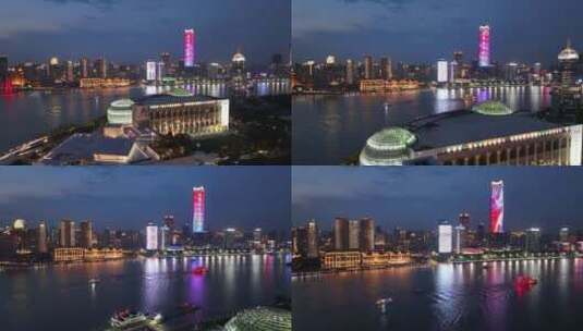 上海陆家嘴望向北外滩高清在线视频素材下载