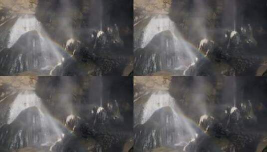 腾冲热海景区温泉水从地下喷涌而出高清在线视频素材下载