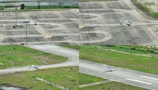 通用机场飞机起飞滑行跑道小飞机通用航空高清在线视频素材下载