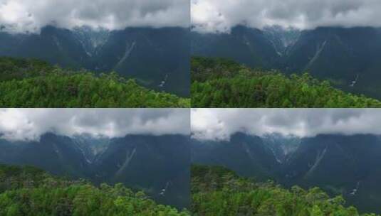 航拍大山茂密的森林高清在线视频素材下载
