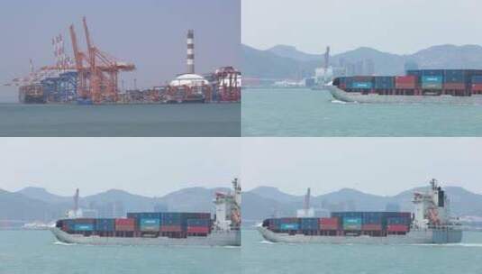 码头轮船大型货轮高清在线视频素材下载