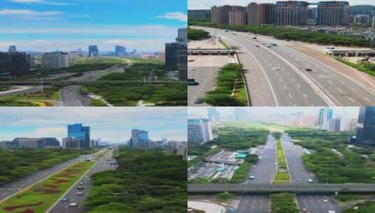 竖屏航拍深圳城市建筑高清在线视频素材下载