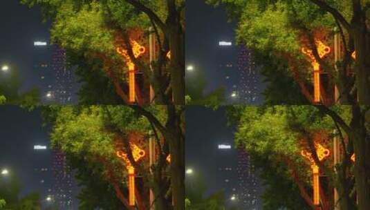 城市街道的红灯笼4K高清在线视频素材下载
