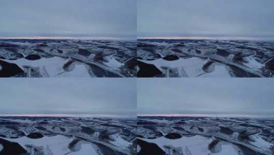 航拍冰雪覆盖的雪原大地高清在线视频素材下载