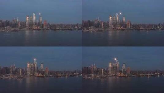 航拍的纽约城市延时拍摄景观高清在线视频素材下载