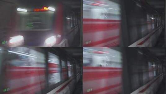 地铁隧道-地铁列车进站高清在线视频素材下载