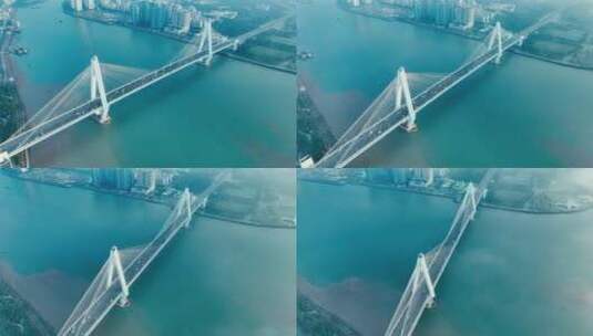 海南海口世纪大桥航拍高清在线视频素材下载