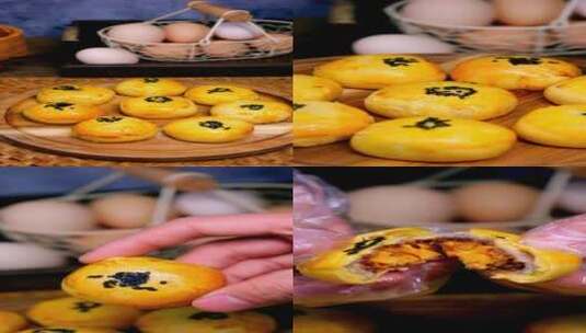 蛋黄酥  烘焙糕点竖版视频高清在线视频素材下载