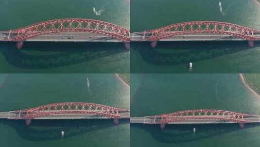春晓梅山湾梅山红桥航拍大桥0513_V1-0007高清在线视频素材下载