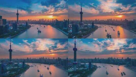 上海市城市风光航拍高清在线视频素材下载