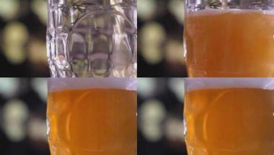 倒啤酒啤酒气泡高清在线视频素材下载