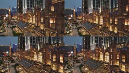 澳门伦敦人酒店城市夜景航拍风光高清在线视频素材下载