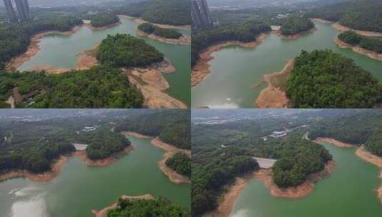 航拍厦门汀溪水库景观高清在线视频素材下载