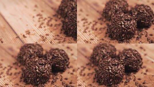 巧克力甜点的特写高清在线视频素材下载