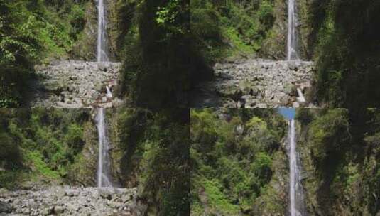 美丽大山深处秘境溪流瀑布风景高清在线视频素材下载