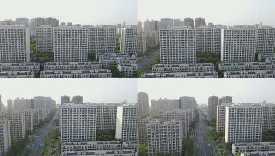 上海嘉定新城全景小区别墅4K航拍高清在线视频素材下载