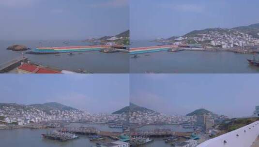 嵊山岛码头180度平移全景唯美画面高清在线视频素材下载