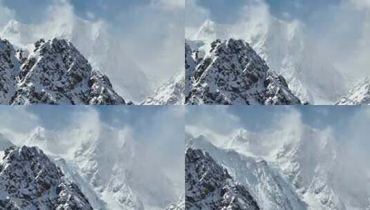 西藏察隅县古玉乡纯净雪山航拍空境高清在线视频素材下载