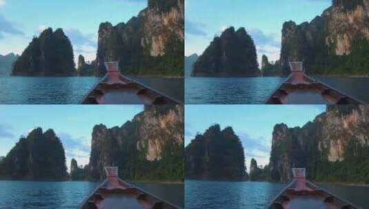 考索泰国考索国家公园的长尾船泰国高清在线视频素材下载