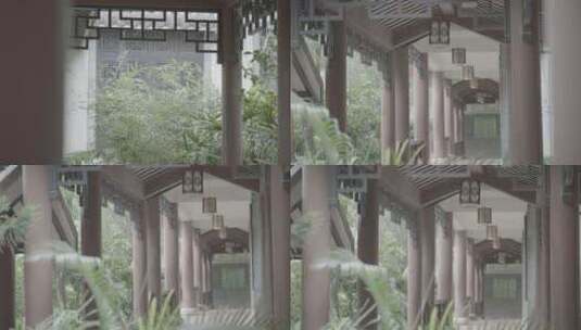中式园林走廊建筑走廊高清在线视频素材下载